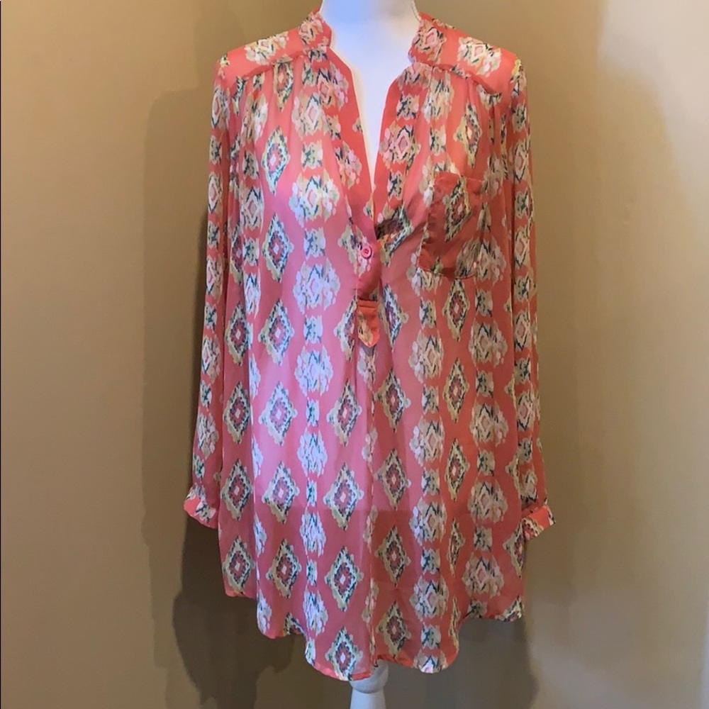 Boutique - Sheer Long Sleeve Tunic